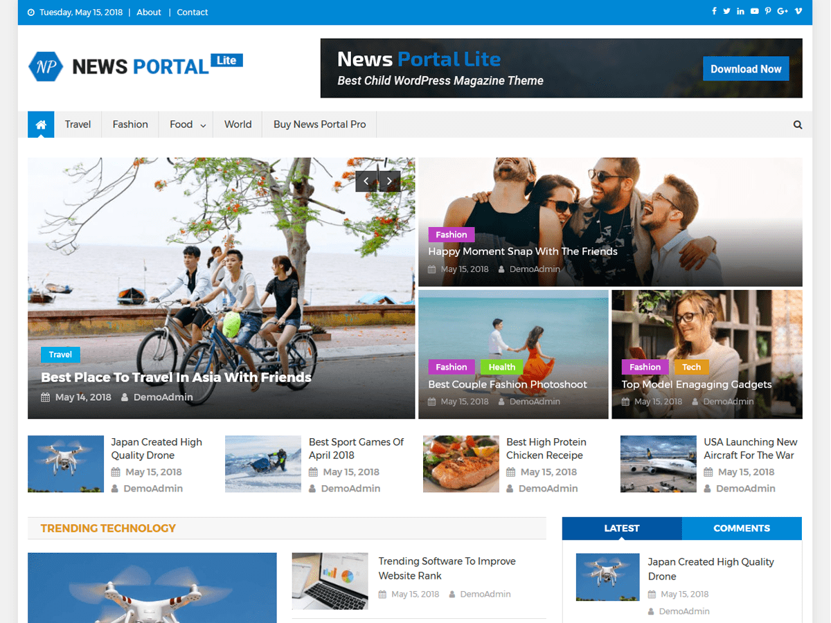 WordPress新闻门户终极杂志主题News Portal Lite